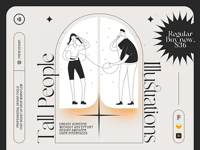 Tall People Illustrations 18design clean clean ui colorful colors digital illustration minimalism product product design startup stylish tech trends 2022 trendy ui uidesign vector web webdesign