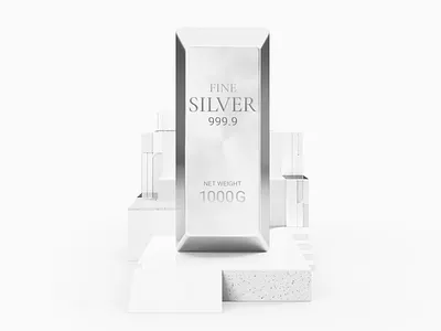 Silver CFD - Key Visual 3d advertisement blender clean design key visual rendering silver white