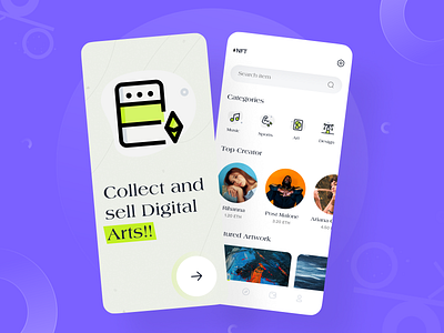 NFT Mobile App 🔥🤘 app app design application crypto cryptocurrency design ethereum illustration ios minimal mobile mobile app design nft nft app nft market nft marketplace typography ui uiux ux