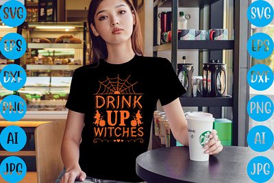 Drink up witches T-shirt Design happy halloween