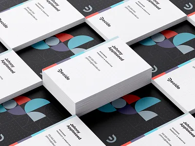 Decide Business Cards adtech brand branding business cards design dot matrix fintech geometric pattern geometry graphic design identity illustration logo logomark marketing mockup presentation print stationery vector