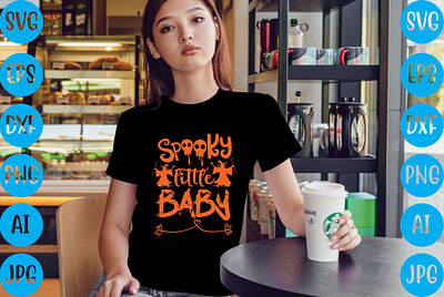 Spooky little baby T-shirt Design happy halloween