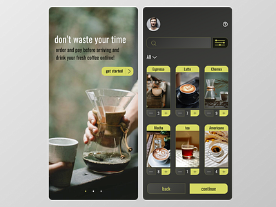 Coffee order app concept app branding design ui uiux ux