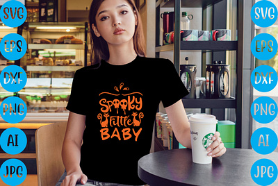 Spooky little baby T-shirt Design happy halloween