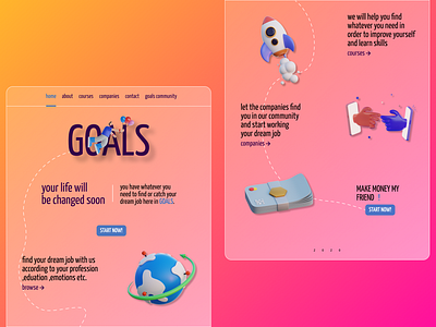GOALS website concept design ui uiux ux