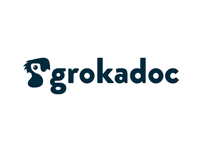 Grokadoc Logo - Project Management Software bird branding design graphic illustration logo playful project planning visual identity