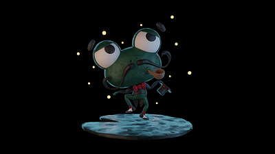 Mr. Frog 3d 3d art 3d illustration 3ddesign 3dillustration blender cartoon character characterdesign cute frog illustration lovely toy