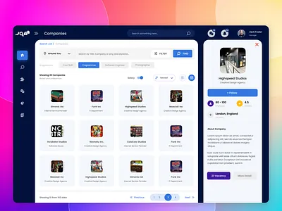 Job Finder Dashboard UI card clean dashboard design filters find job graphic design interface job job application job board job listing job seeker jobs platform search typography ui uiux
