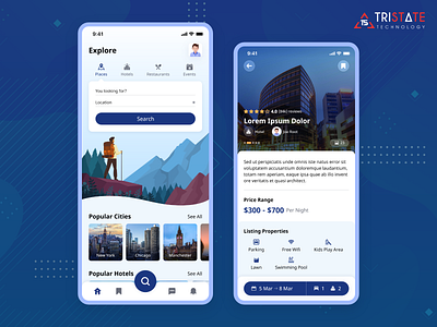 Hotel, Restaurant, Travelling, Event Booking app branding creative design graphic design illustration layout design logo mobile ui modern design ui ux design