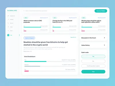 DAO Votes 🗳 crypto dao design lightmode minimalui ui uidesign uxdesign uxui votes voting web3 webdesign