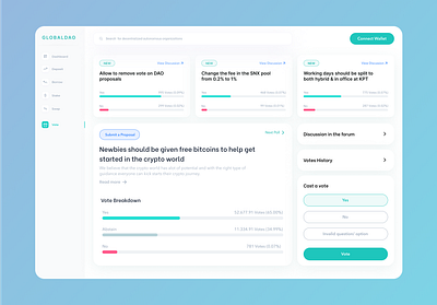DAO Votes 🗳 crypto dao design lightmode minimalui ui uidesign uxdesign uxui votes voting web3 webdesign
