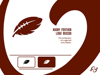 Rugby Feather Logo american football animal bird brand design brand designer feather football fur illustration logo design logo designer logo for sale logo idea logo inspiration logomark logotype rugby soft sport touchdown