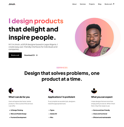 Jimoh's Portfolio design ui