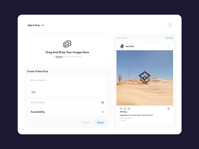 Create New Post app design form form design layout minimal minimal design minimal layout social media social media design ui uiux web application website