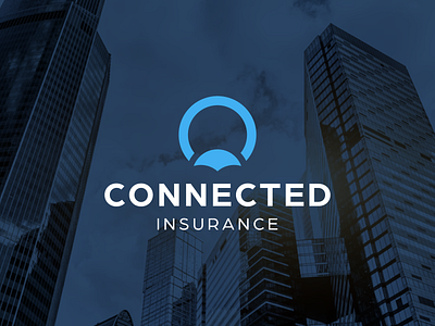 Connected Insurance connected connection insurance logo modern umbrella