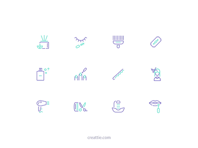 Animated Beauty Icons Collection eyelashicon