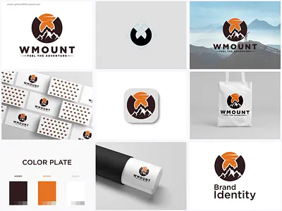 WMOUNT Logo Branding / W Letter Logo brand guideline brand identity branding business logo creative creative logo design dribbble flat graphic design grkhan0905 letter mark logo minimal modern logo mountain portfolio vector w w letter