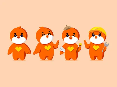 A Mascot Based on The Brown Oven Bird bird cartoon mascot