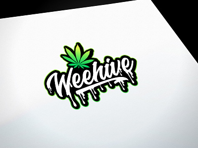 Weehive Cannabis Logo Design cannabis store logo