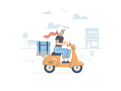 Illustration Series for Intuit barber brand characters delivery driver environment finance handman header illustration marketing people personas scene self employed series set tech web