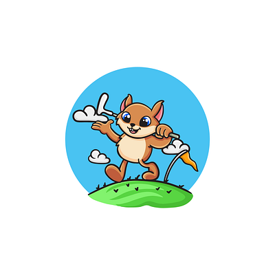 Golfing character design design golf golf logo golf squirrel golfing golfing logo graphic design hill hills illustration logo logo design squirrel squirrel design squirrel logo vector