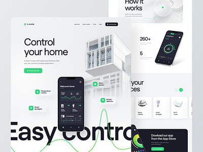 Smart Home Website Concept concept design home automation home monitoring household interface remote control smart devices smart home smartapp ui ui visual design user interface ux web web design website