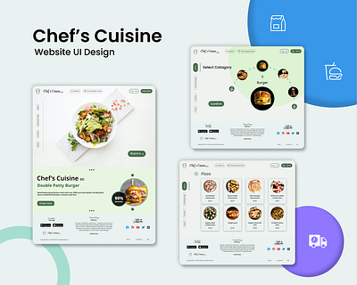 Chef's Cuisine - Website UI Design animation app design graphic design motion graphics ui ux