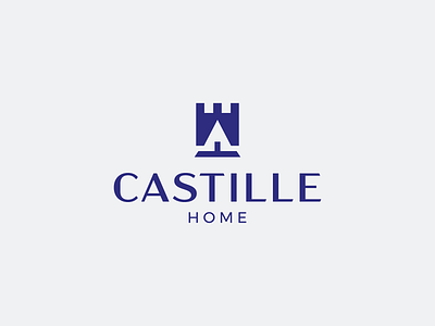 Home + Castle Logo castle elegant home logo minimal modern
