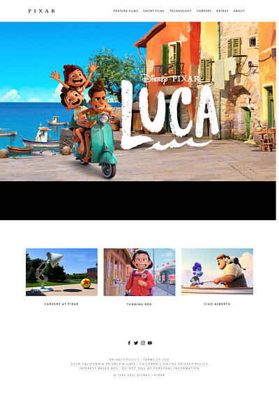 Pixar Animation Squarespace Landing page design editor x squarespace ui web swatchers