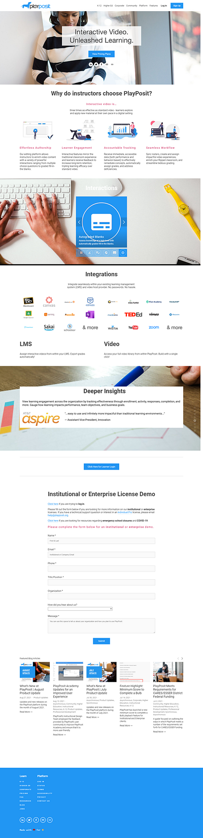 PlayPosit Squarespace Landing page design editor x logo squarespace ui web swatchers wordpress