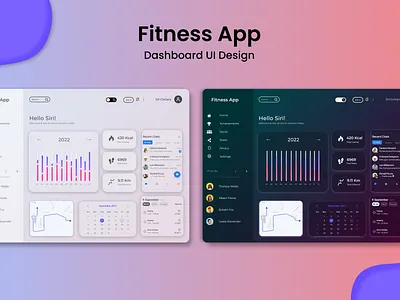 Fitness App - Dashboard UI Design animation app design graphic design motion graphics ui ux