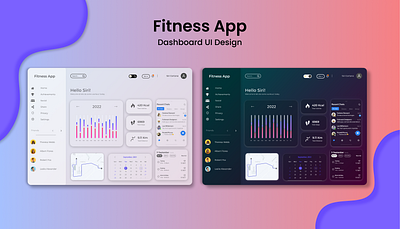 Fitness App - Dashboard UI Design animation app design graphic design motion graphics ui ux