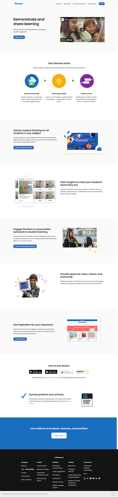 Seesaw _ Where Squarespace Landing page design editor x squarespace ui web swatchers wordpress