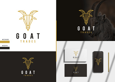 GoatTrades | Logo Design animal logo brand identity branding creative logo design geometric goat graphic design icon illustration logo logodesign logotype minimalist modern stock symbol trades unique wild life