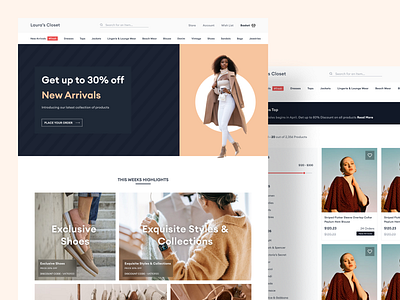 Laura's Closet ( E-commerce Fashion Website ) - Freebie amazon blackfriday brand branding daily challenge deals design discount e commerce fashion landing page marketplace offers order product listing sales shopify store web store