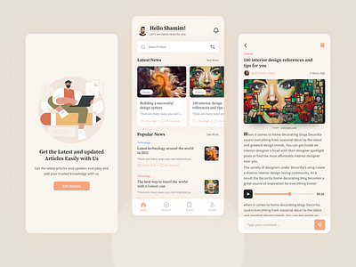 Blog and Articles App androidapp application design articles blog clean ui creative design ios material design minimal mobile app news product design trendy design ui uidesign uiinspiration uitrends ux uxdesign uxinspiration