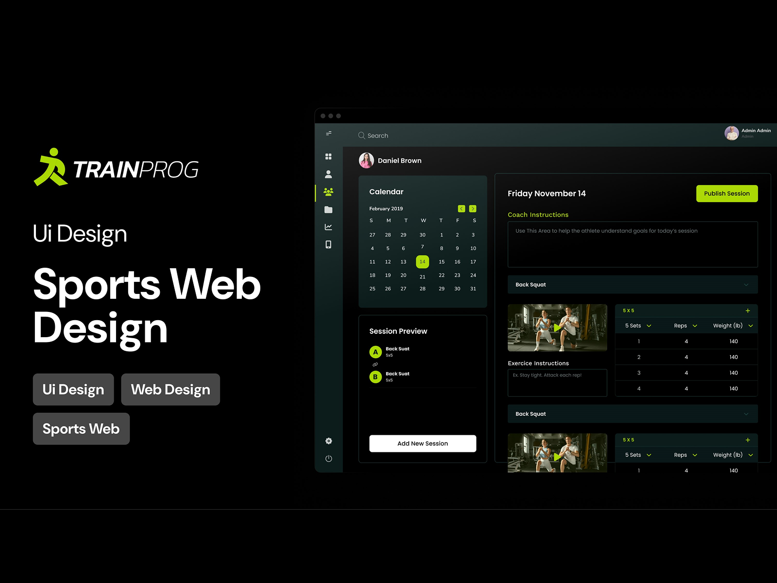 Sports Web Design ui