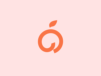 Hug & Peach hug logo minimal modern peach playful skincare