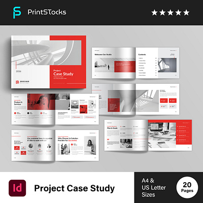 Project Case Study Landscape Template annual report branding brochure business case satudy content corporate creative proposal design flyer graphic design minimal new print project proposal team template