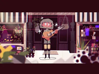 NYC Acoustic acoustic background bg boston character character design city design flat guitar helmet illustration illustrator music nft nyc space vector