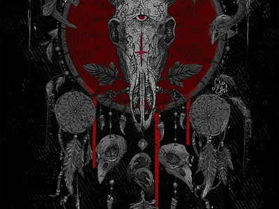 T-Shirt Design Dreamcatcher by Julia Art cover metal album dreamcatcher art dreamcatcher tattoo julia art logo metal merch skull skulls skull art tshirt design tshirt metal design