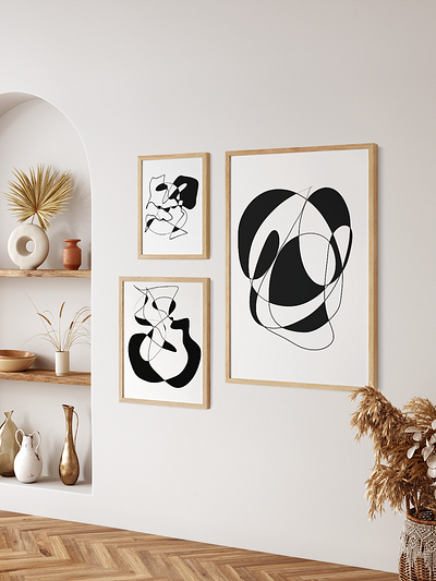 Intuitive Drawing Art Print Collection abstract artprint black handdrawing illustration