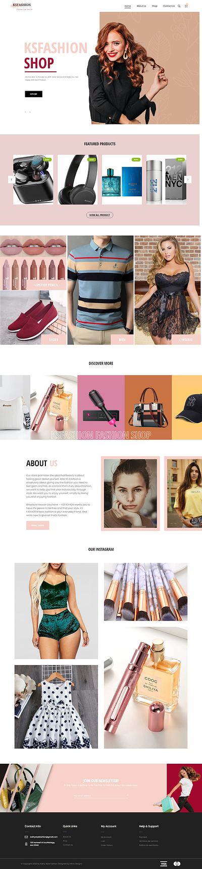 Ecommerce Fashion shop branding design elementor graphic design homepage layout ui ux webdesign website design woocommerce wordpress