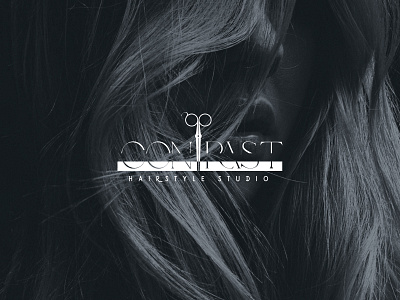 Contrast brand branding dark design graphicdesign hair hair salon hairstyle identity logo logotype luxury studio