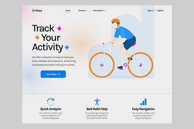 Activity Tracker Website Concept app design branding design fitness graphic design tracking ui ux web design website design