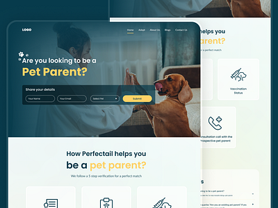 Pet Adoption Landing Page branding figma graphic design landing page ui