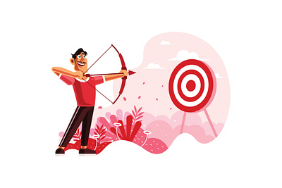 Archer aiming at a target focus