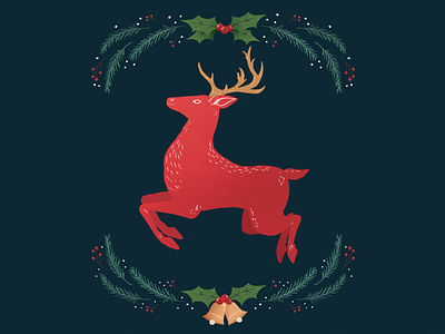 Happy Holidays - Reindeer christmas card digital art greeting card happy holidays holiday card illustration