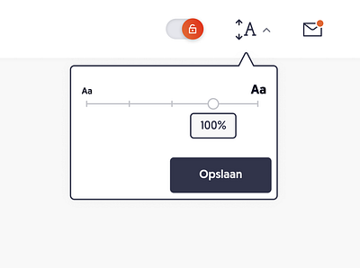 Font size slider - UI Component component dashboard design drag navigation slider system typography ui ux