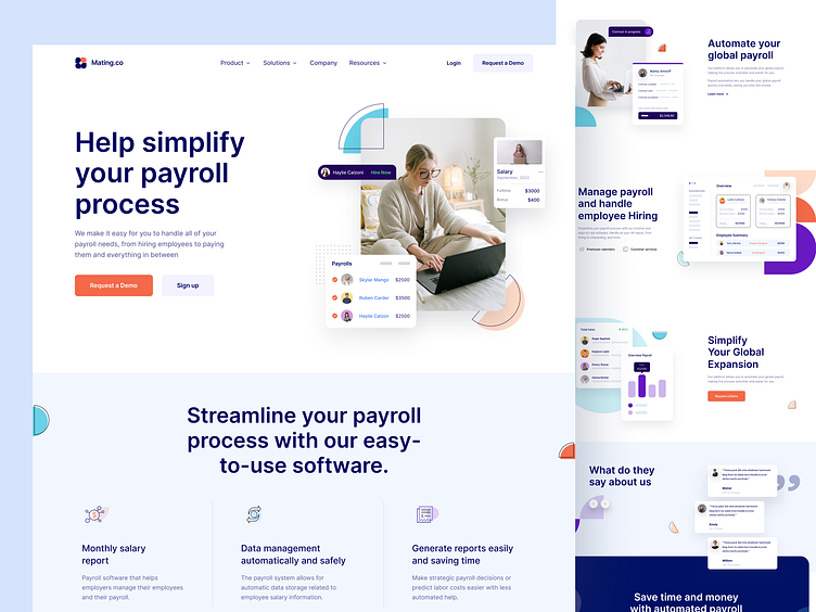 Payroll - Landing Page by Bagas Prayogo for Morva on Dribbble